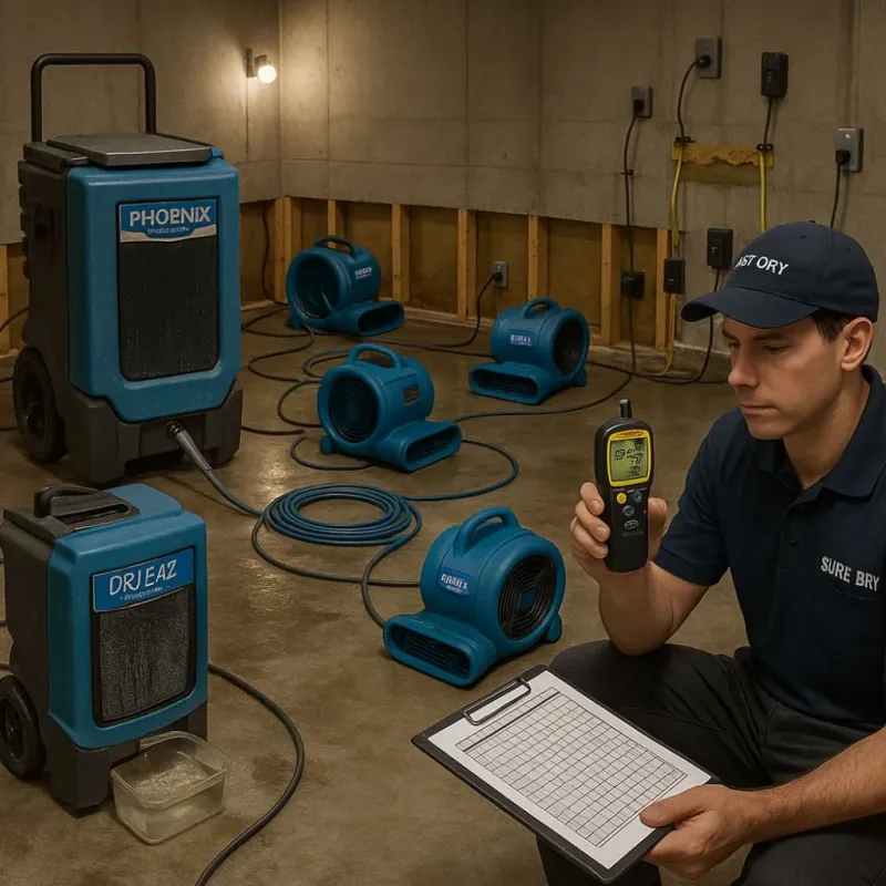 Structural Drying and Dehumidification process in McDonald County, MO